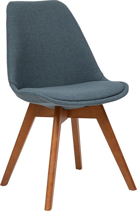 Blauwe Berenice Eetkamerstoel - Scandinavisch & Basic - Stof - Merkloos