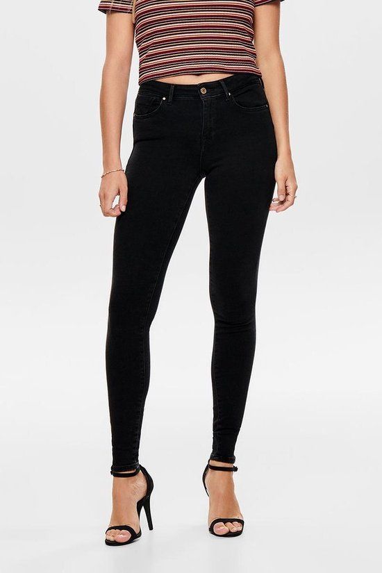 ONLY ONLPOWER REA3659 Skinny Jeans - Black - Women's