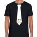 Bellatio Decorations Stropdas Kerst t-shirt sneeuwpop- shirt - heren - zwart XL