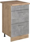 Vicco Keukenonderkast R-Line, Beton/Goudkleurig Eiken, 50 cm goudkleurig eiken werkblad