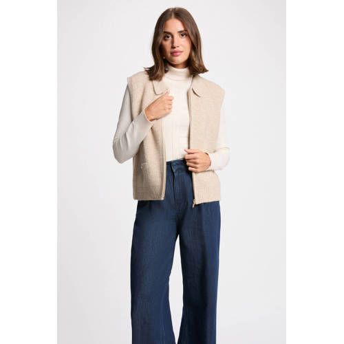 Morgan gilet beige met glitter