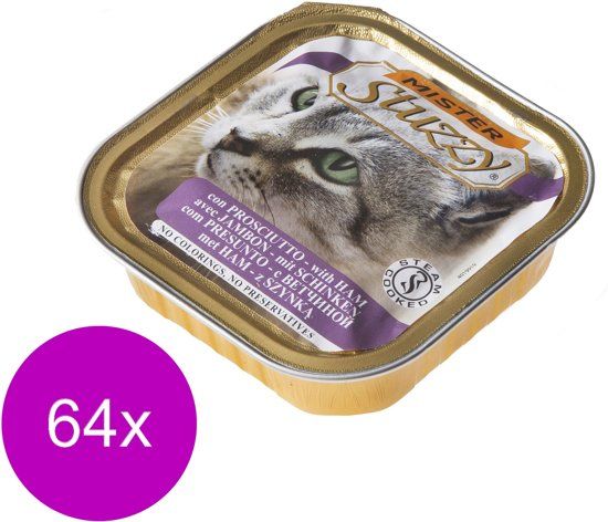 Mister Stuzzy Cat Paté 100 g - Kattenvoer - 64 x Ham