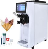 VEVOR Commerciële Ijsmachine, Capaciteit van 10 l/u, Softijsmachine met Enkele Smaak, Aanrecht, Trechter van 4 l, Cilinder van 1.6 l, Touchscreen, Automatische Reiniging, Snackbars Voorgekoeld