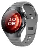 Wigento Huawei Watch 5 46mm: Grijze siliconen band met stippenpatroon en gesp