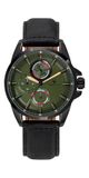 Orphelia Eddington Herenhorloge OR71901 - Leer - Zwart/Groen - 44 mm