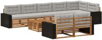 vidaXL Hoek loungeset Acacia hout Naturel en lichtgrijs
