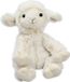 Inware Pluche schaap/lammetje knuffel - zittend - wit - polyester - 15 cm