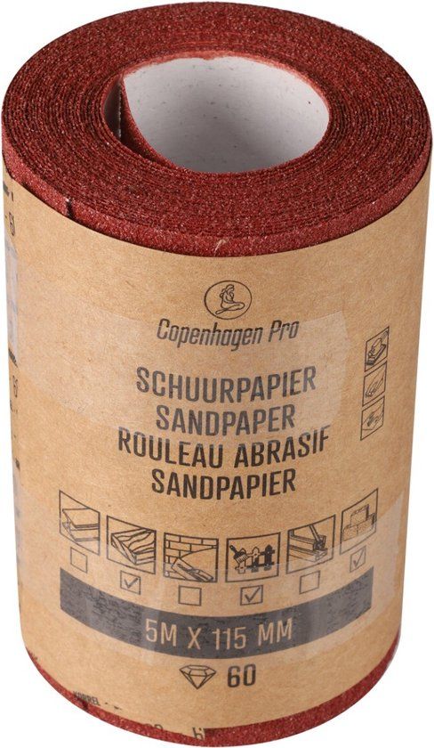 Copenhagen Pro Schuurpapier op Rol - Droog - Korrel 60 - 11.5 cm x 5 meter