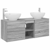 vidaXL Badkamermeubel Set Grijs Sonoma 129 x 44,5 x 80 cm
