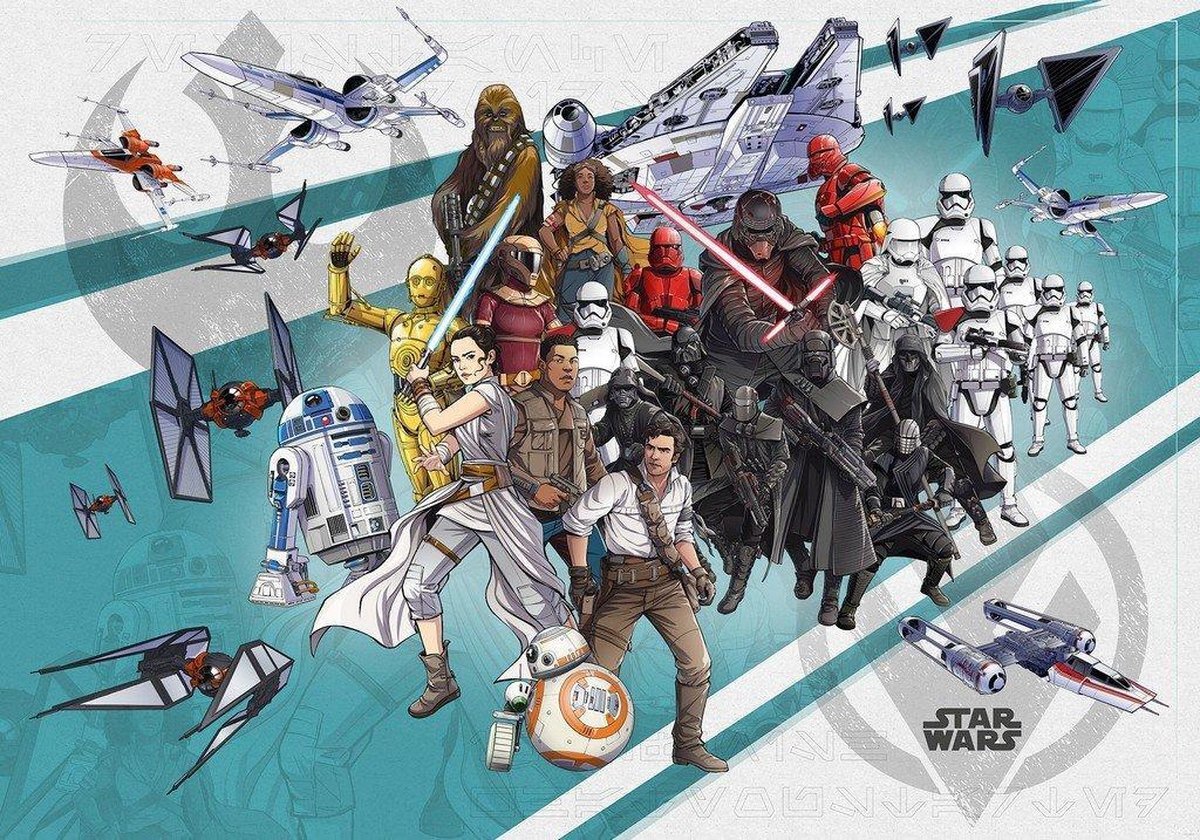 KOMAR Star Wars Cartoon Collage Wide Vlies Fotobehang 400x280cm 8-banen