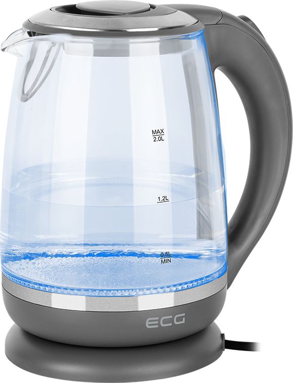 ECG RK 2020 Waterkoker - 2L - 2200W - Grijs/Transparant