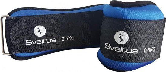 Sveltus Enkel- Of Polsgewichten 500 Gram - Blauw/Zwart (2 Stuks)