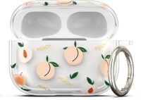 kwmobile Hoes compatibel met Apple Airpods Pro 3 Case - Zachte TPU beschermhoes - Cover in oudroze / transparant perziken design