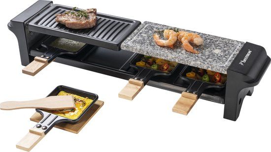 Bestron ARG200BW Raclette Gourmetstel - 4 Personen - Zwart/Hout