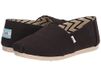 TOMS Alpargata Mocassins voor dames, van gerecycled katoen, Zwart/Wit