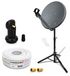 PremiumX Camping Satellitenanlage: 45 cm Antenne, Single LNB, 10 Meter Kabel, 2x F-Stecker, Stativ