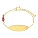 Lucardi Baby's - Armbandje met hanger - Ovaal - Cadeau - 14 Karaat Goud - Geelgoud