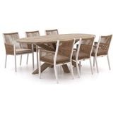 Manifesto Furniture Manifesto Rivola/ROUGH-Y Ellips 200cm dining tuinset 7-delig