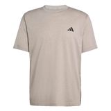adidas heren Workout Essentials Feelready 3 Stripes Shirt, medium grey heather/black, XS