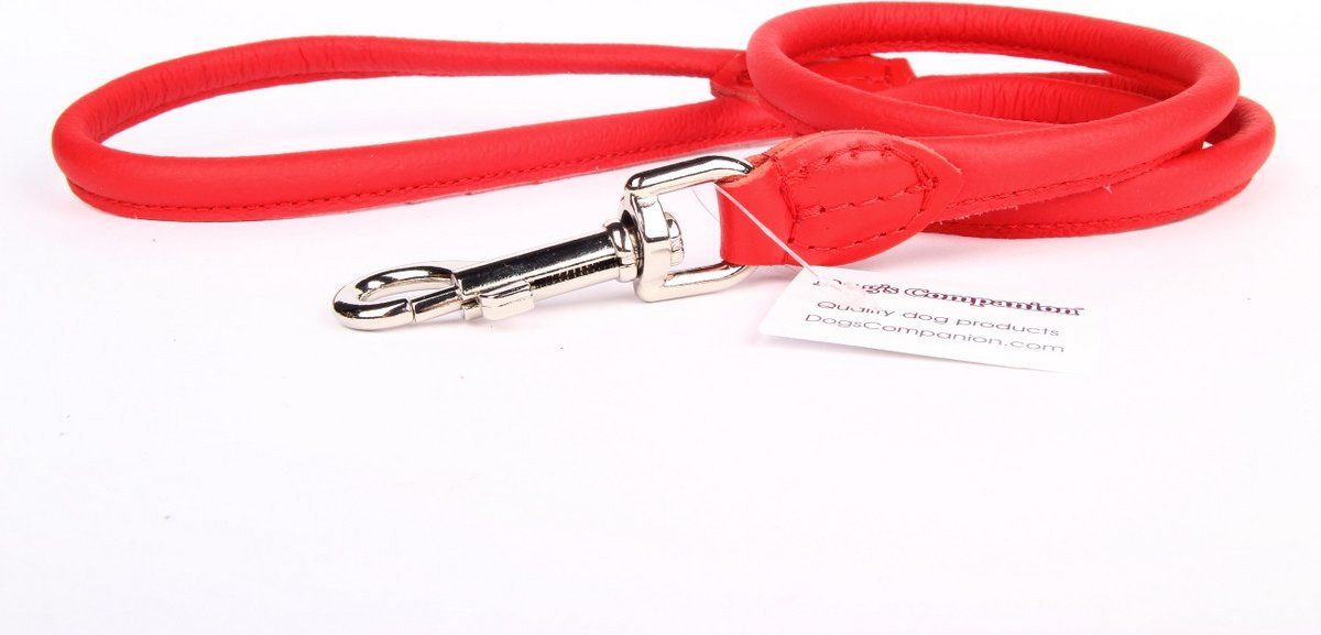 Dog's Companion Leren Hondenriem 180 cm x 10 mm - Rood