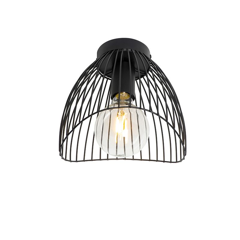 QAZQA Pua - Design Plafondlamp - Ø 20 cm - Zwart