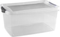 Hega Hogar Opbergbox - 13 liter - 40 x 27 x 19 cm - kunststof - grijs/transparant - met deksel