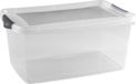 Hega Hogar Opbergbox - 13 liter - 40 x 27 x 19 cm - kunststof - grijs/transparant - met deksel