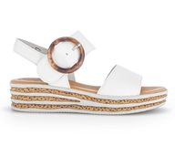 Gabor 550.2 Platte sandalen Dames Wit Suède Plateau Hakken Gesp Maat 38