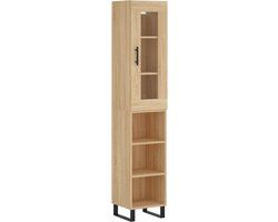 vidaXL Hoge kast 34,5x34x180 cm bewerkt hout sonoma eikenkleurig