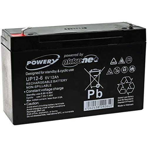 akku-net Lood-Gel-Accu voor Kinder voertuig Kinder auto (op accu) Kinder-Quad 6V 12Ah (vervangt ook 10Ah), 6V, Lead-Acid