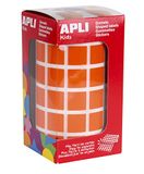 Apli 12479 – Rechthoekige sticker op rol – Kleur: Oranje – Afmetingen: 15 x 15 mm