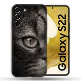Beschermhoes Samsung Galaxy S22 Beschermhoes - Kattenmotief, Grijs