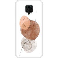 Redmi Beschermende siliconen case compatibel met Redmi Note 9 Pro One line bruin