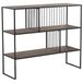 DRW Ingangstafel van metaal, essenplaat in naturel, 105 x 35 x 90 cm, hoogte poten 26,5 cm, hout en zwart