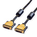 ROLINE GOLD Monitorkabel DVI-D (Dual link) M-M 1 m zwart/goud