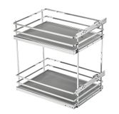 GTV Keukenorganizer MovixPRO | Cargo-uitvoering | uittrekbaar reksysteem | buitenbreedte 500 mm | 2 planken | zonder rails | chroom