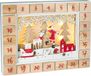 BRUBAKER Herbruikbare Houten Adventskalender om zelf te vullen - Kerstman in het bos met LED-verlichting - Doe-het-zelf-kalender 35,5 x 6 x 27 cm