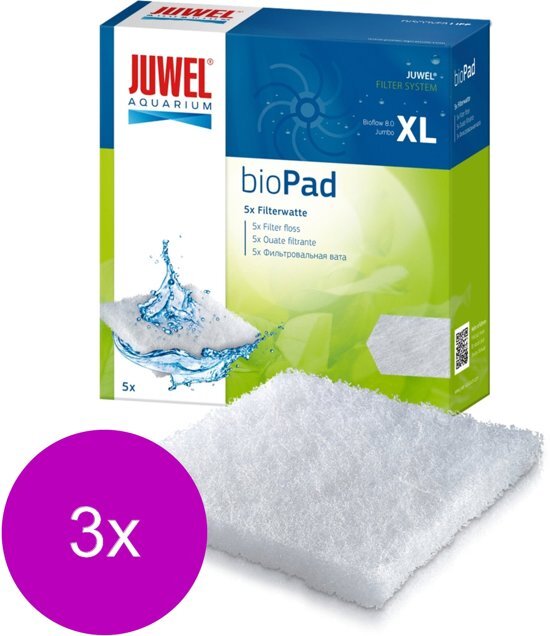 Juwel Biopad Xl Jumbo - Filtermateriaal - 3 x 15.3x15.3x1 cm Jumbo wit