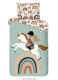 Muller Textiles Good Morning dekbedovertrek paard en regenboog - 1 persoons 140x200/220 cm - Multi - 100% Katoen renforcé