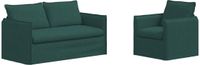 vidaXL Canapé 2 places Tissu Vert foncé