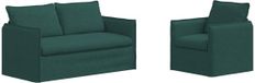 vidaXL Canapé 2 places Tissu Vert foncé