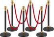 6 pièces poteau avec une base creuse remplie de sable, incluant 4 cordes en velours rouge