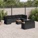 Maison Exclusive - Ensemble de meubles de jardin 10 pièces avec canapé et coussins, noir, en polyrotin