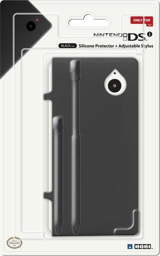 Hori DSi Silicone Protector + Adjustable Stylus - Black