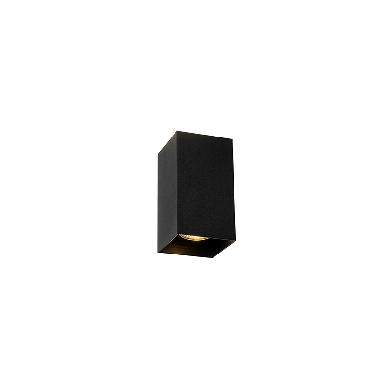 QAZQA Design vierkante wandlamp zwart - Sabbir