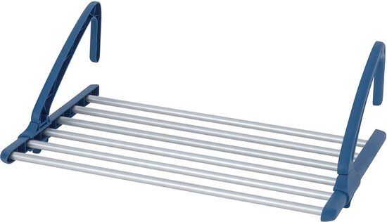 Wenko Droogrek - 57-106 x 21 cm - Aluminium - Blauw/Zilver