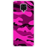 Redmi Bedrukt siliconen hoesje compatibel met Redmi Note 9 Pro Camouflage rose