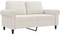 vidaXL Tweezitsbank 120 cm fluweel crèmekleurig