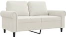 vidaXL Tweezitsbank 120 cm fluweel crèmekleurig