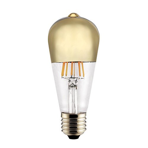 LED Vintage RLED gloeidraad, warm licht E27, 6 W, goud, 7 x 14 cm